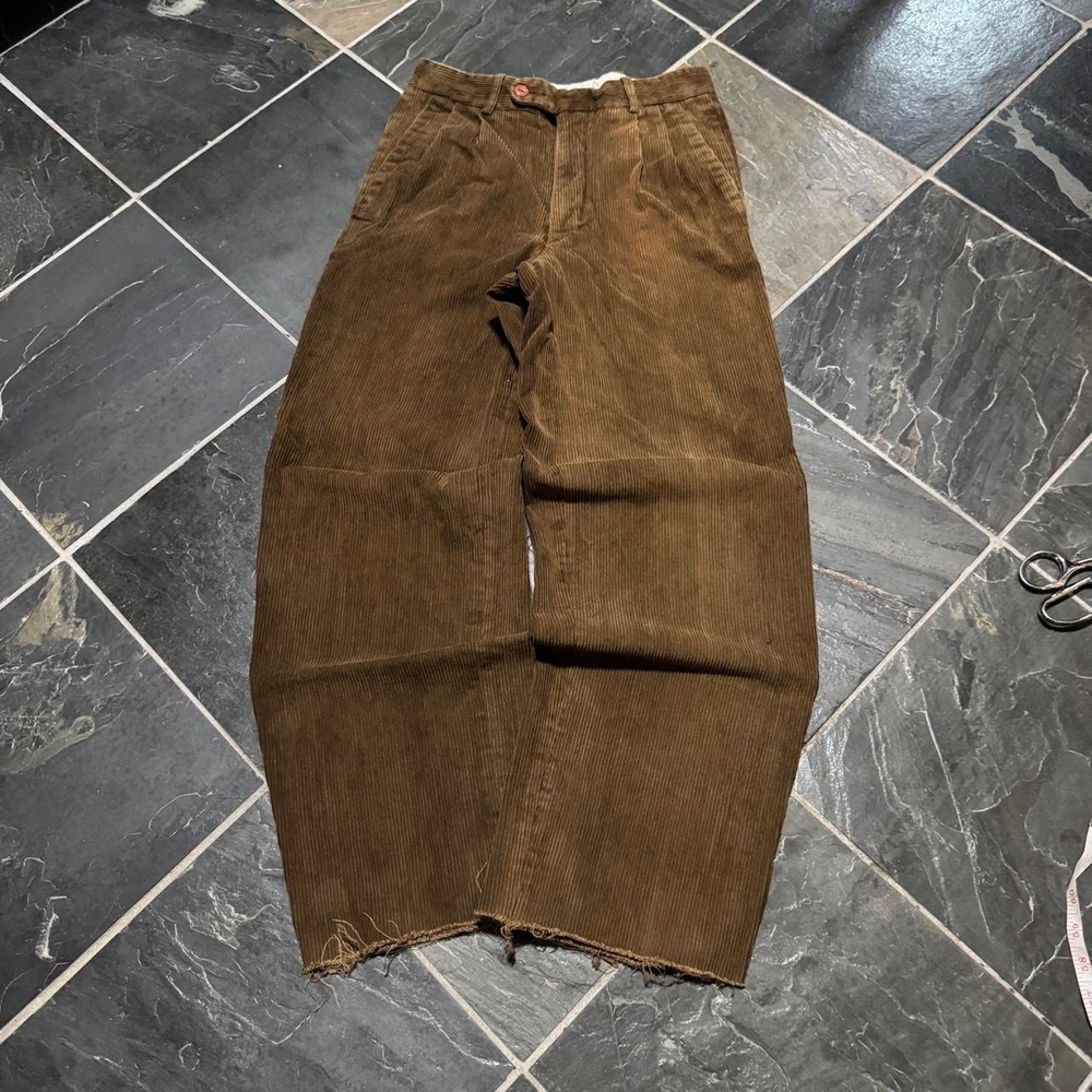 1970s/1980s Henry Savard for Grodins BAGGY Brown Corduroy Dress Pants - 27" - Picture 3 of 8